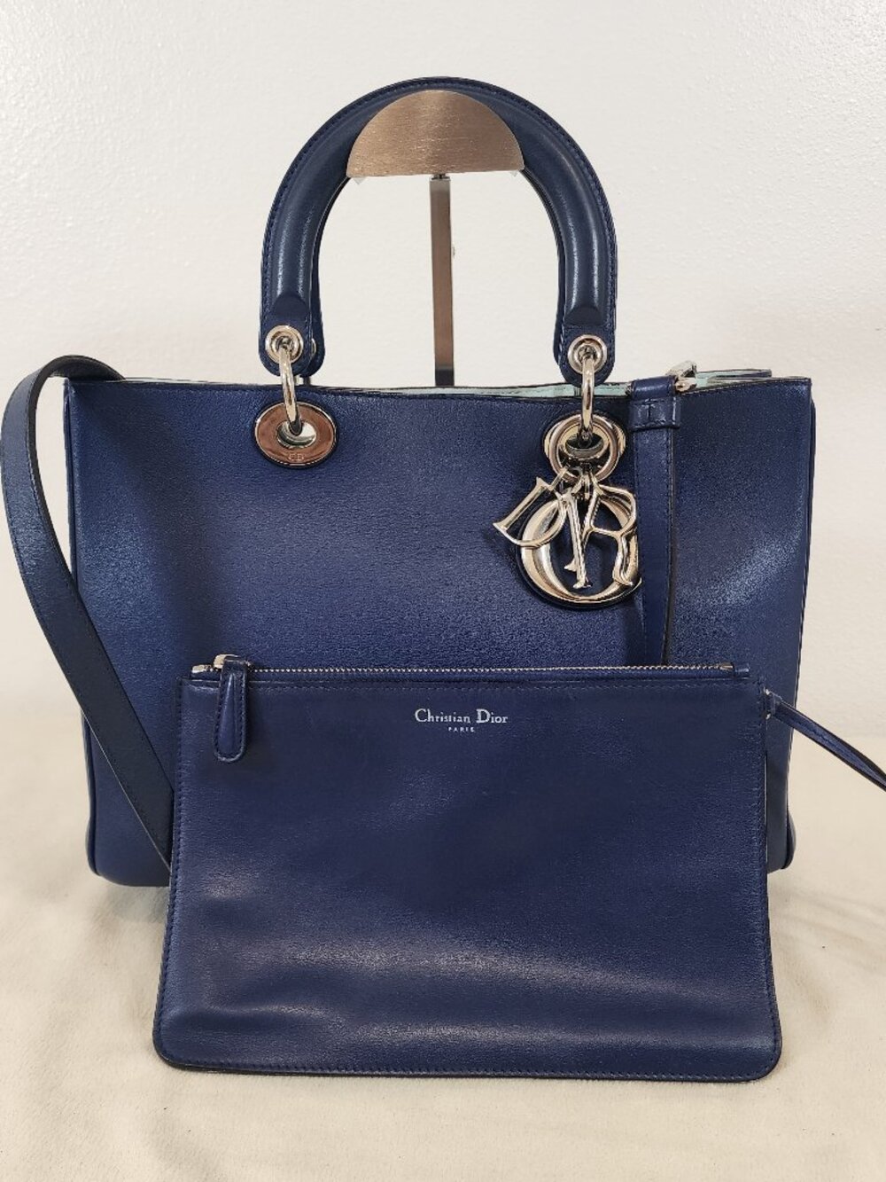 Christian Dior Diorissimo 2 way tote with pouch. Normal signs of use
